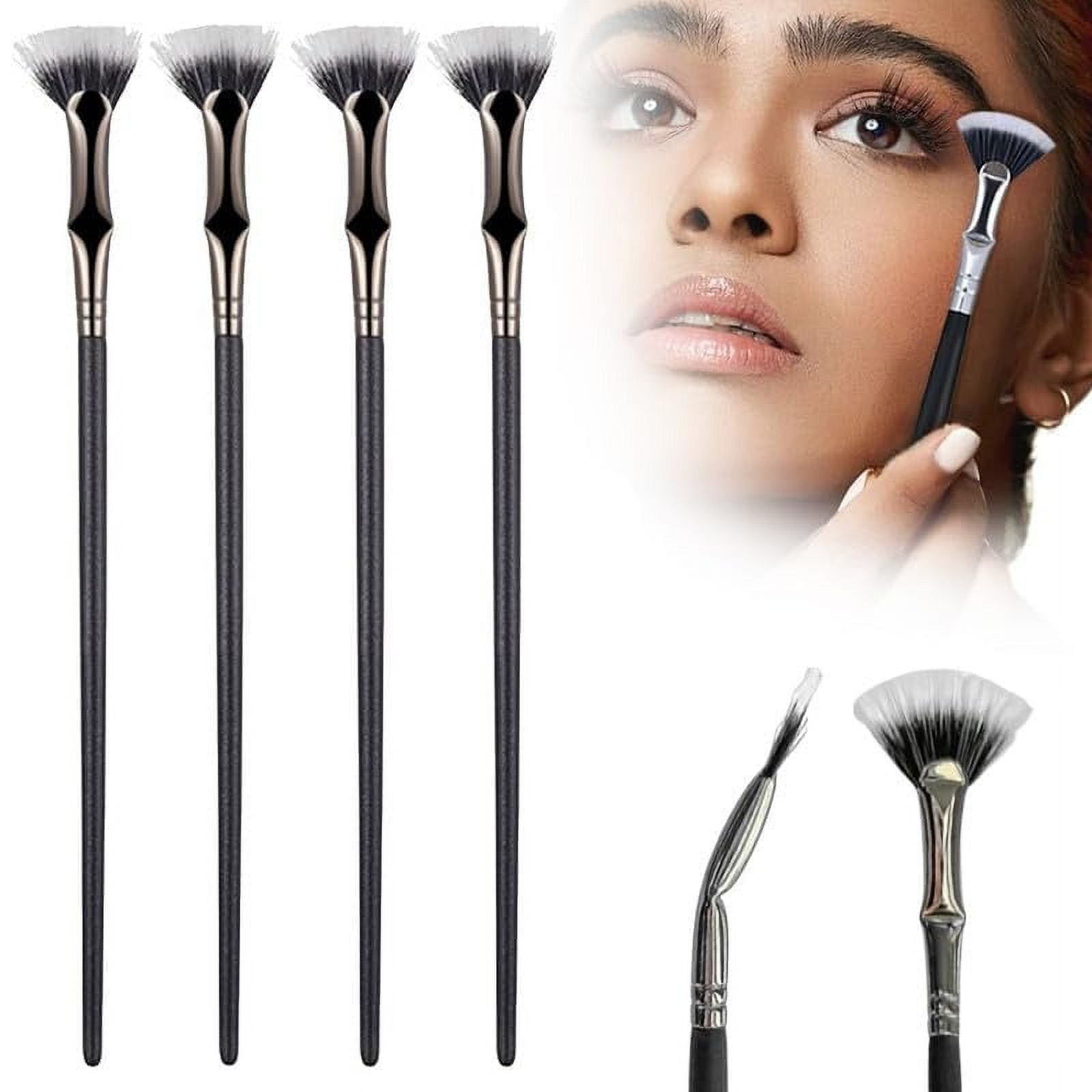 Upgraded Folding Angle Scalloped Lash Brush, 2024 New Mascara Fan Brush for Lashes Eyelash Separator Tool, Eye Makeup Fan Brush Eyelash Comb for Upper Lower Eye Lash (1 PCS)